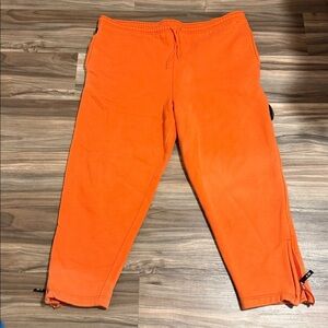 VTG Johnny Blaze Sweatpants Men Orange Heavy Hip Hop Skate Streetwear Y2K Size L
